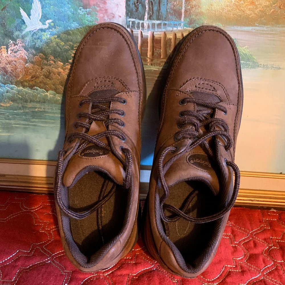 Rockport Brown Leather Oxfords Lace Up Shoes Men's 12 - Picture 10 of 15